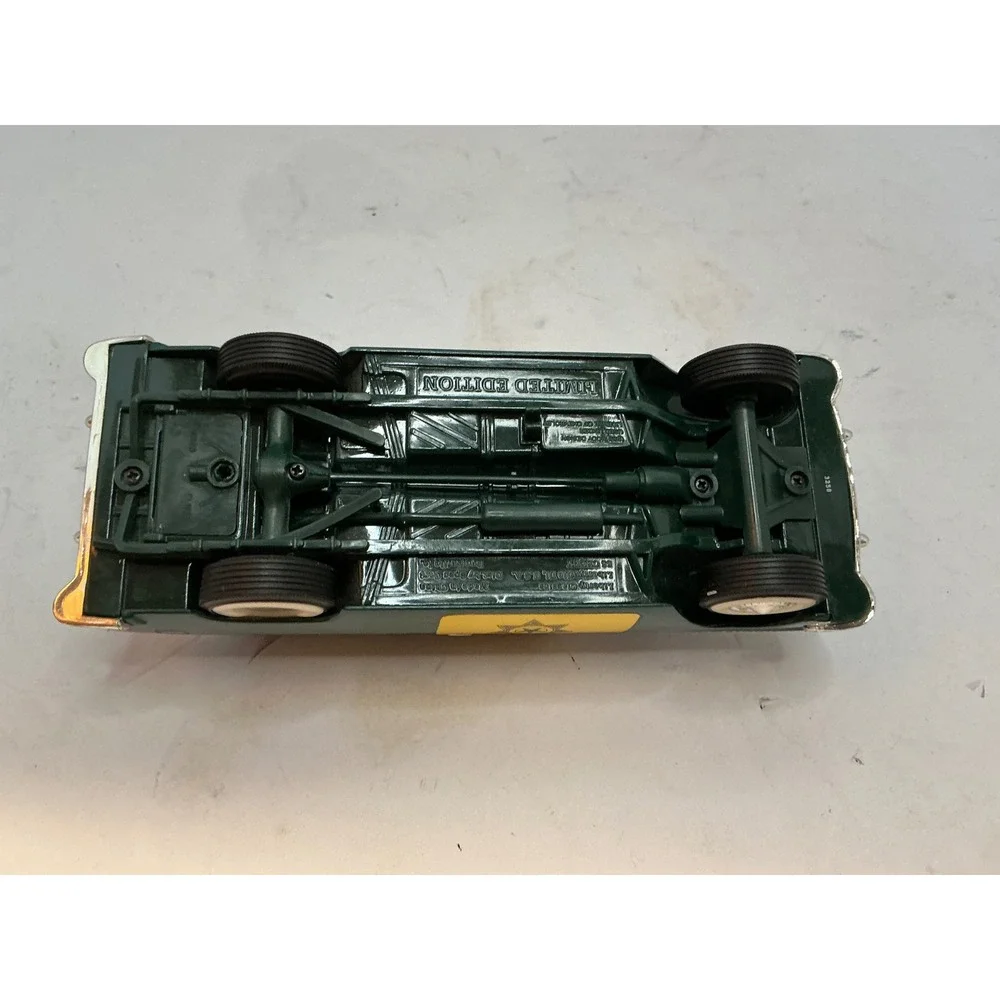 Vintage Sheriff Department Patrol Wagon Green Yellow 7.5 Inch Toy Car